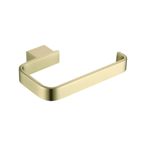 Cubic Brushed Brass Toilet Roll Holder