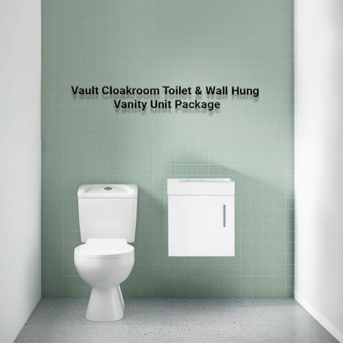 Vault Cloakroom Toilet & Wall Hung Vanity Unit Package