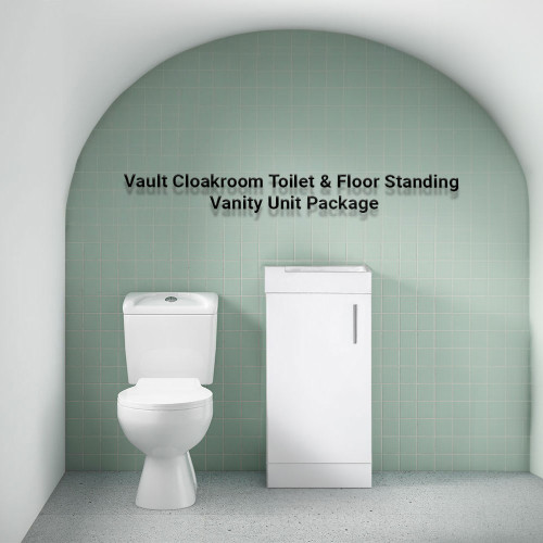 Vault Cloakroom Toilet & Floor Standing Vanity Unit Package