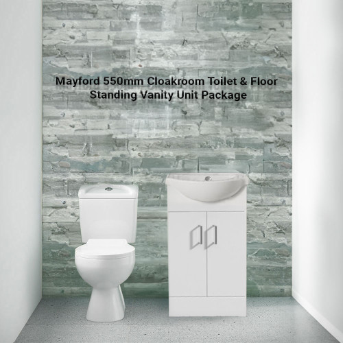 Mayford 550mm Cloakroom Toilet & Floor Standing Vanity Unit Package