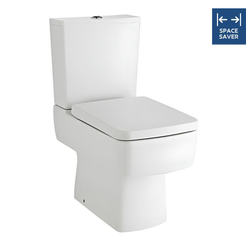 Bliss Close Coupled Modern Toilet with Push Button Cistern & Soft Close Toilet Seat