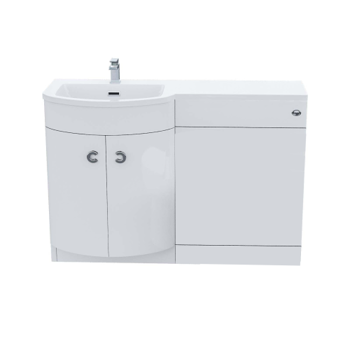 Emperor White Gloss 1100 L-Shape Combination Furniture Pack(L/H)