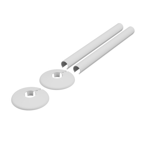 Essentials White Radiator Pipe Covers & Collars 15mm