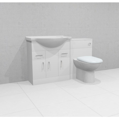 Mayford 1250mm Complete Furniture Package (Lawton BTW Pan & Seat & Concealed Cistern)