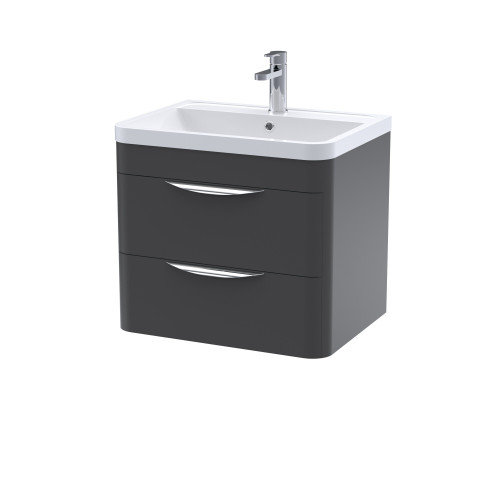 Parade 600mm Soft Black Wall Hung Cabinet & Basin