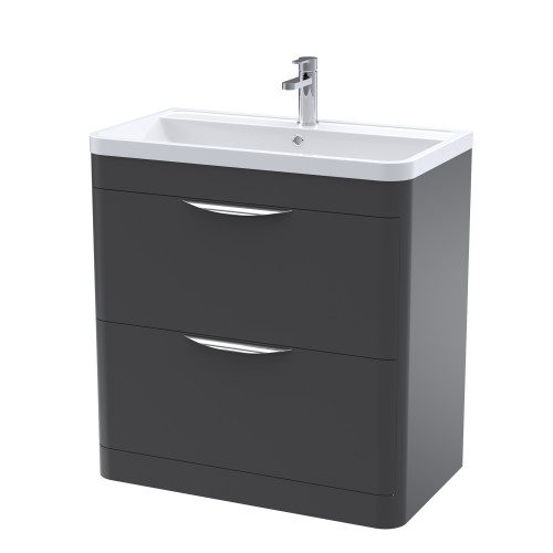 Parade 800mm Soft Black Floor Standing Cabinet & Basin