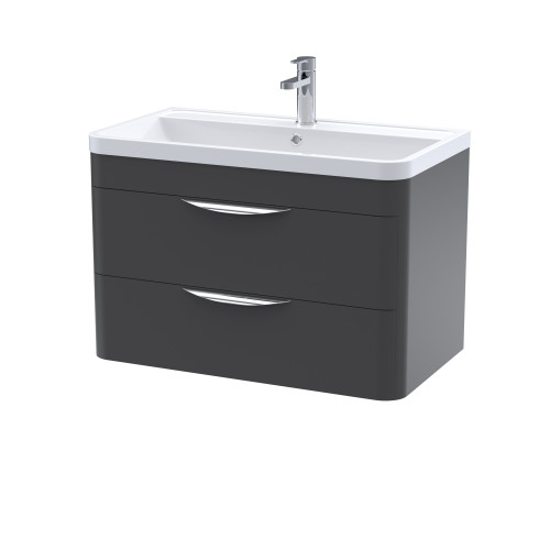 Parade 800mm Soft Black Wall Hung Cabinet & Basin