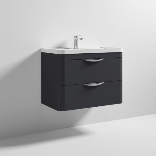 Parade 800mm Soft Black Wall Hung Cabinet & Basin