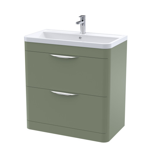Parade 800mm Satin Green Floor Standing Cabinet & Basin