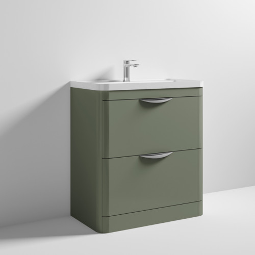 Parade 800mm Satin Green Floor Standing Cabinet & Basin