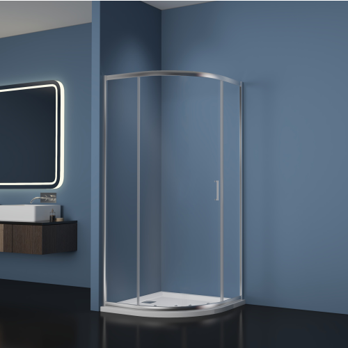 Ice 900mm Single Door Quadrant Shower Enclosure, Tray & Waste