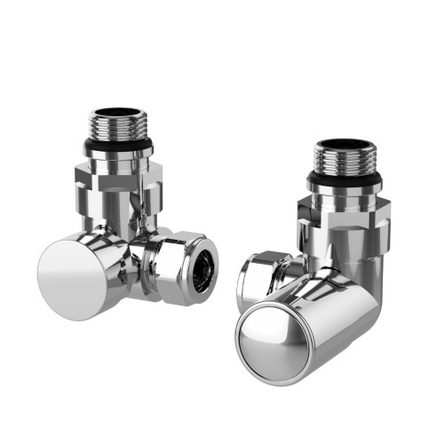 ProTek Chrome Corner Manual Radiator Valves (Pair)