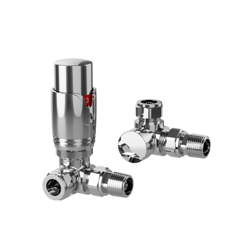 ProTek Chrome Corner Thermostatic Radiator Valves (Pair)