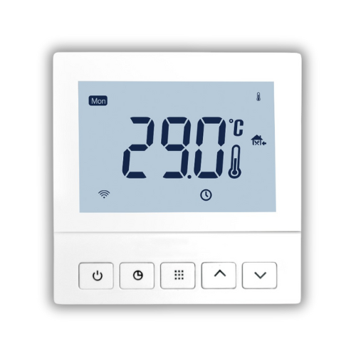 White Touch-Button Thermostat