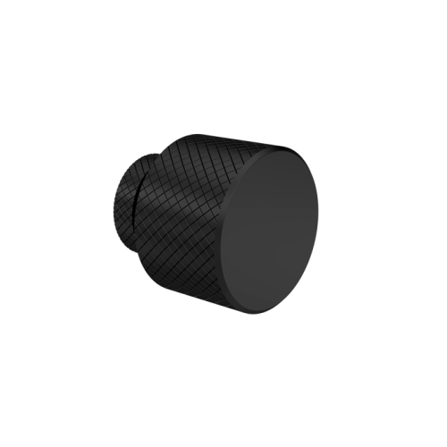 Nuie Indented Matt Black Round Furniture Handle Knob