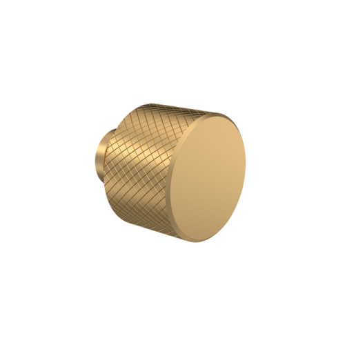 Nuie Indented Brushed Brass Round Furniture Handle Knob