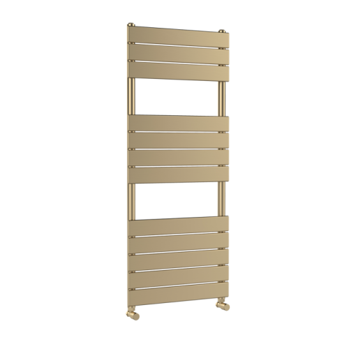 Milan 500mm x 1200mm Brushed Brass Designer Heated Towel Radiator