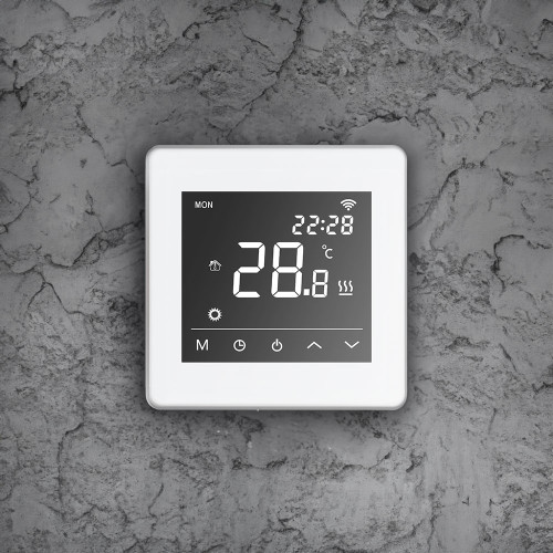Heat My Home White Thermostat with Colour Screen