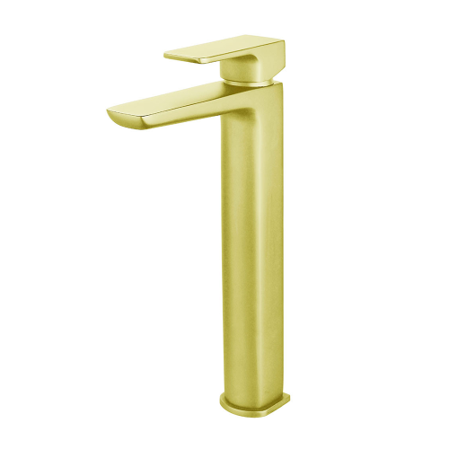 Hydro Brushed Brass High Rise Basin Mono Mixer