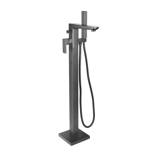 Hydro Gunmetal Floor Mounted Bath Shower Mixer & Shower Kit