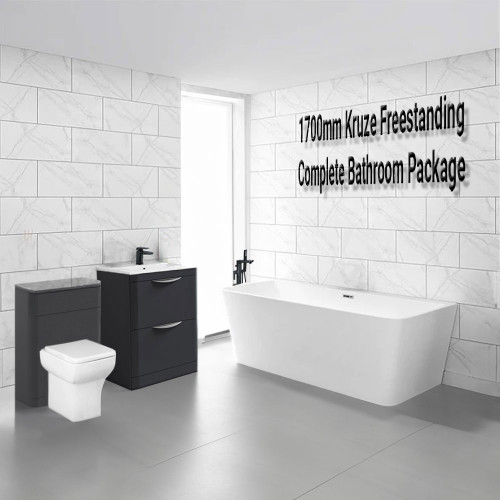 1700mm Kruze Freestanding Complete Bathroom Package