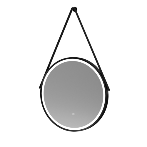 Nuie Salana Touch Sensor 600mm Black Round Illuminated Mirror