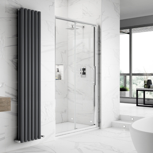 Hudson Reed Apex Chrome 1000mm Sliding Shower Door 8mm Glass (1950mm)