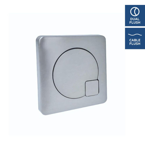 Vibe Square Dual Push Button - Chrome