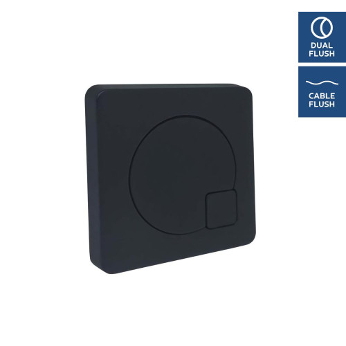 Vibe Square Dual Push Button - Matt Black