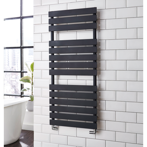 Milan 500mm x 1200mm Anthracite Designer Heated Towel Radiator