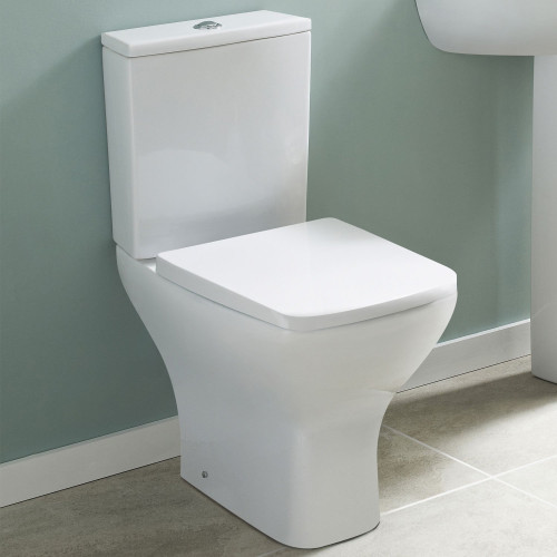 EVO Rimless Close Coupled Toilet, Cistern & Soft Close Toilet Seat