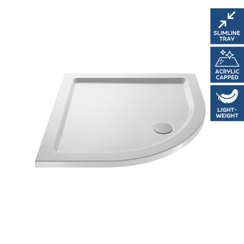 Pearlstone White Quadrant Shower Tray 900mm x 900mm x 40mm