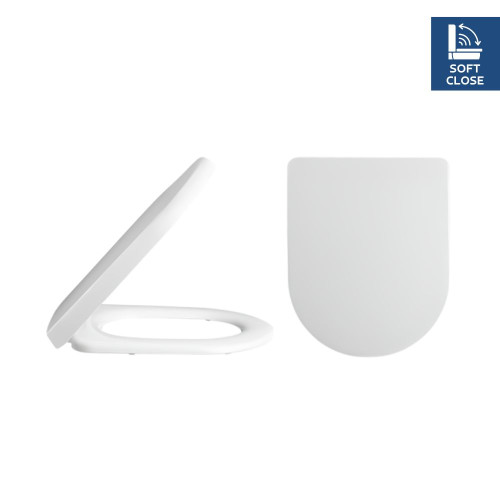 Modern Bathroom Luxury D Shaped Soft Close Top Fix Toilet Seat