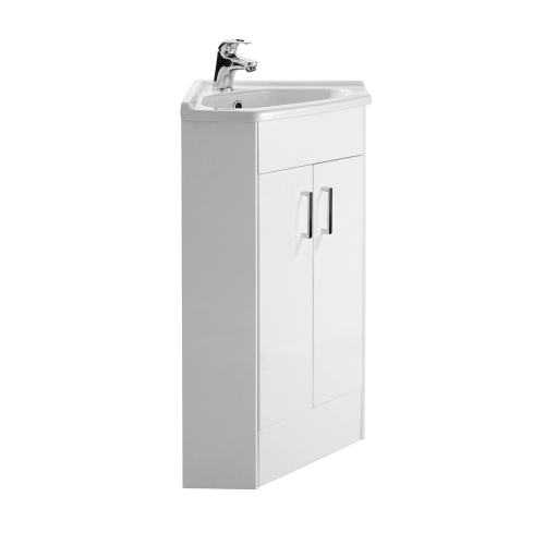 Compact 550mm Corner Cabinet & Basin - 1 Tap Hole