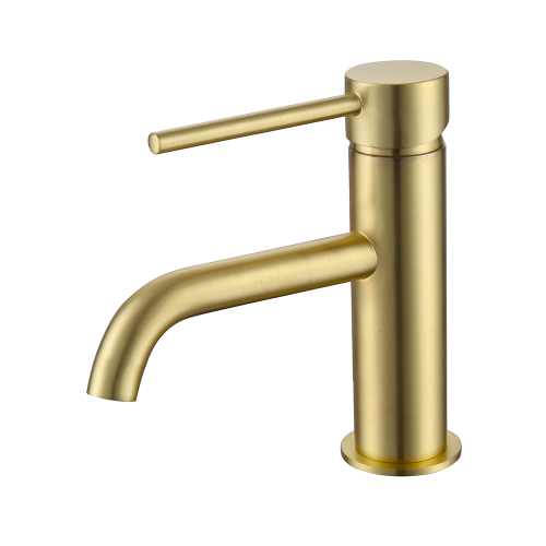 Brisbane Brushed Brass Basin Mono Mixer & Slotted Sprung Basin Waste