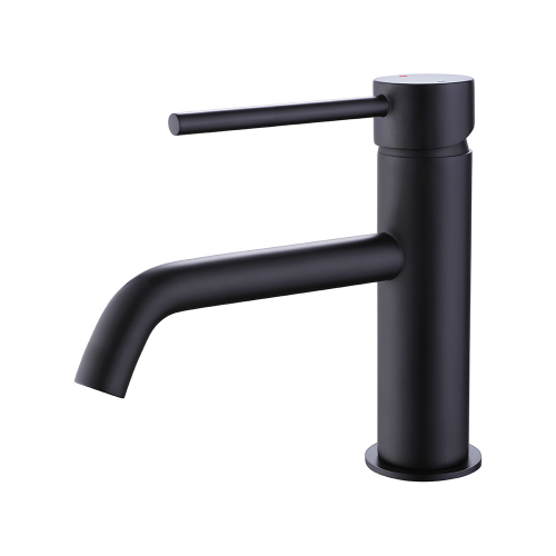 Brisbane Matt Black Basin Mono Mixer & Slotted Sprung Basin Waste