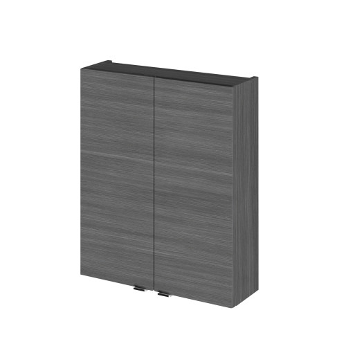 Hudson Reed Fusion Anthracite Woodgrain 500mm 2 Door Wall Unit (180mm Deep)