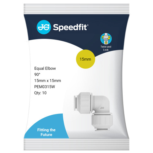 Speedfit Equal Elbow 15mm Bag of 10