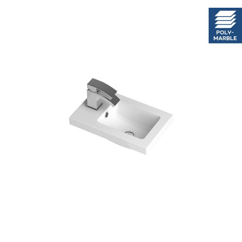 Ruby 400mm Polymarble Side Tap Basin - 1 Tap Hole