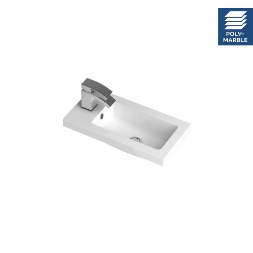 Ruby 500mm Polymarble Side Tap Basin - 1 Tap Hole