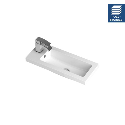 Ruby 600mm Polymarble Side Tap Basin - 1 Tap Hole