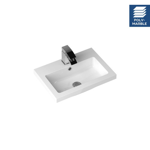 Monte Carlo 500mm Polymarble Rear Tap Basin - 1 Tap Hole