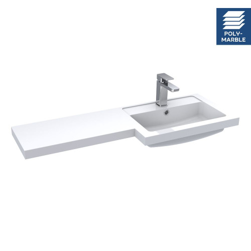 Hudson Reed 1000mm L Shape Polymarble Basin - Right Hand
