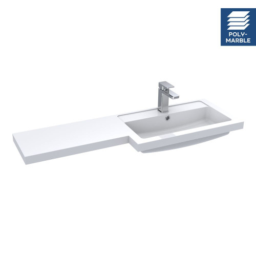 1100mm L Shape Polymarble Basin - Right Hand