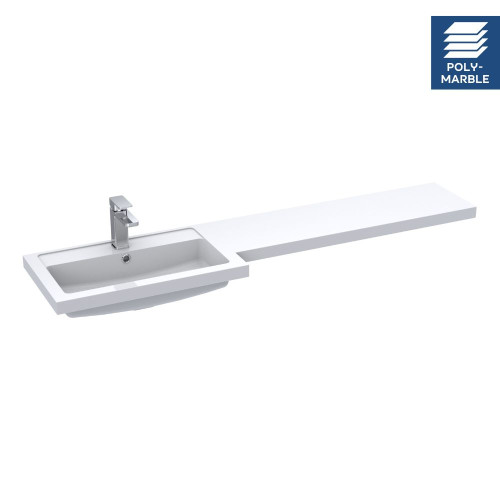 1500mm L Shape Polymarble Basin - Left Hand