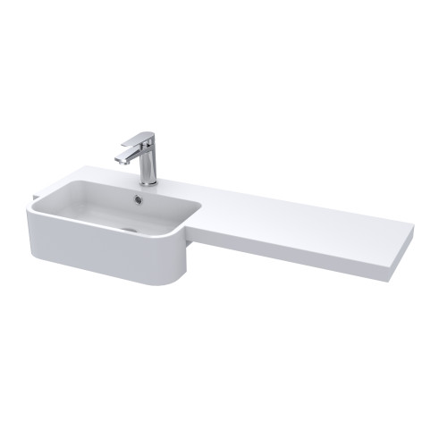 Hudson Reed 1000mm P-Shaped Left Hand Polymarble Basin