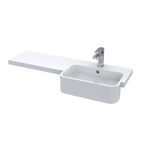 Hudson Reed 1000mm P-Shape Right Hand Polymarble Basin