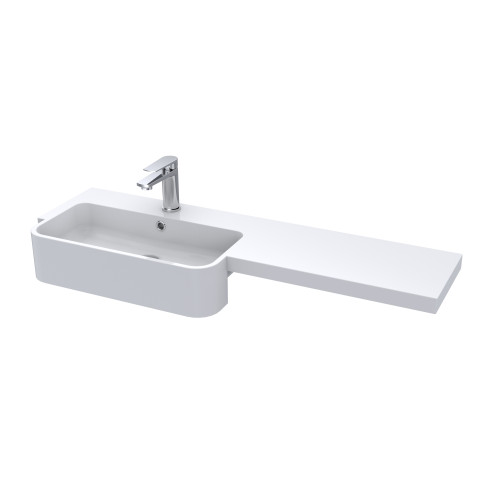 Hudson Reed 1100mm P-Shape Left Hand Polymarble Basin