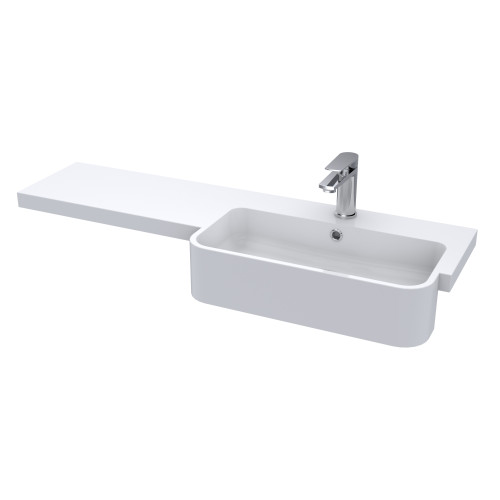 Hudson Reed 1100mm P-Shape Right Hand Polymarble Basin