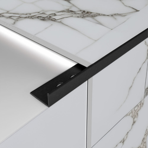 Matt Black Metal L- Straight Edge Trim - 10mm